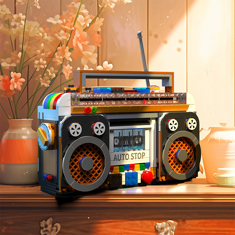 Jual 554PCS Color Radio Model Building Blocks Retro Small Home ...