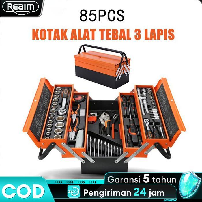 Jual REAIM Tool Kit 85 Pcs, Tool Box Perkakas, Kunci Sok Set, Pekerjaan ...