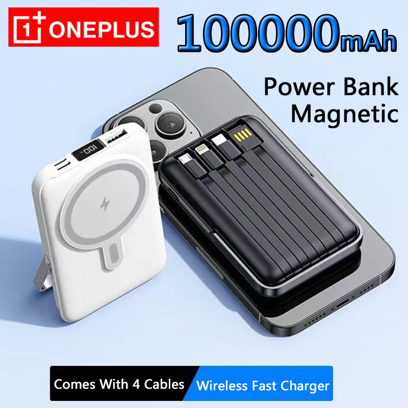 Jual Oneplus 100000Mah Magnetic Power Bank Ultra-Large Capa Wireless ...