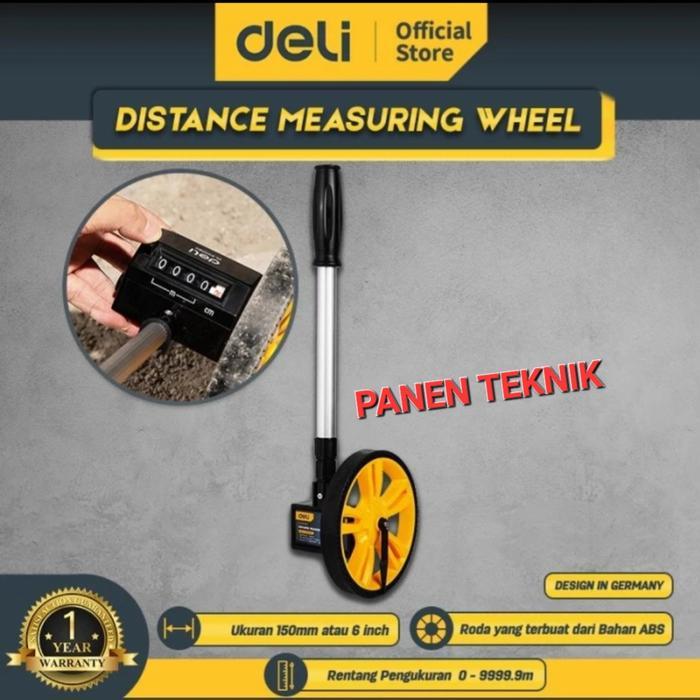 Jual Deli Walking Measure Meteran Roll Meter Jalan Dorong 1 Roda ...