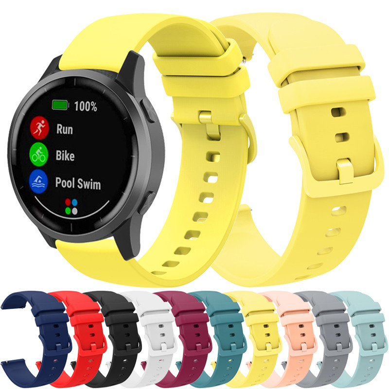 Jual 18Mm 20Mm 22Mm Silicone Strap For Garmin Vivoact 3 4 4S Band Watch ...