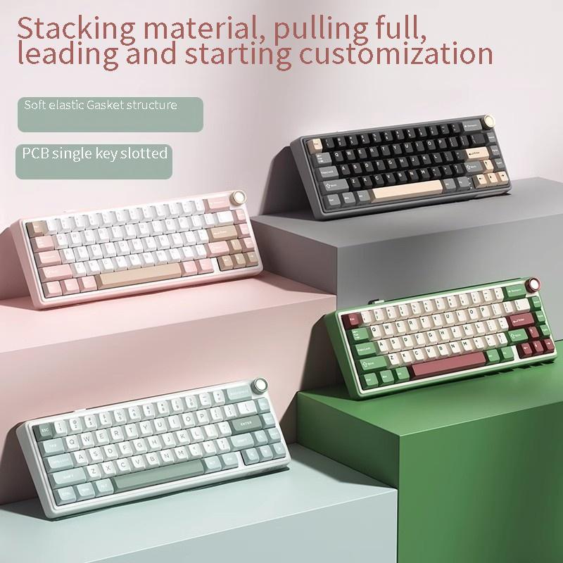 Jual Rk R65 Mini Mechanical Keyboard Three Mode 2.4g Wireless Bluetooth ...