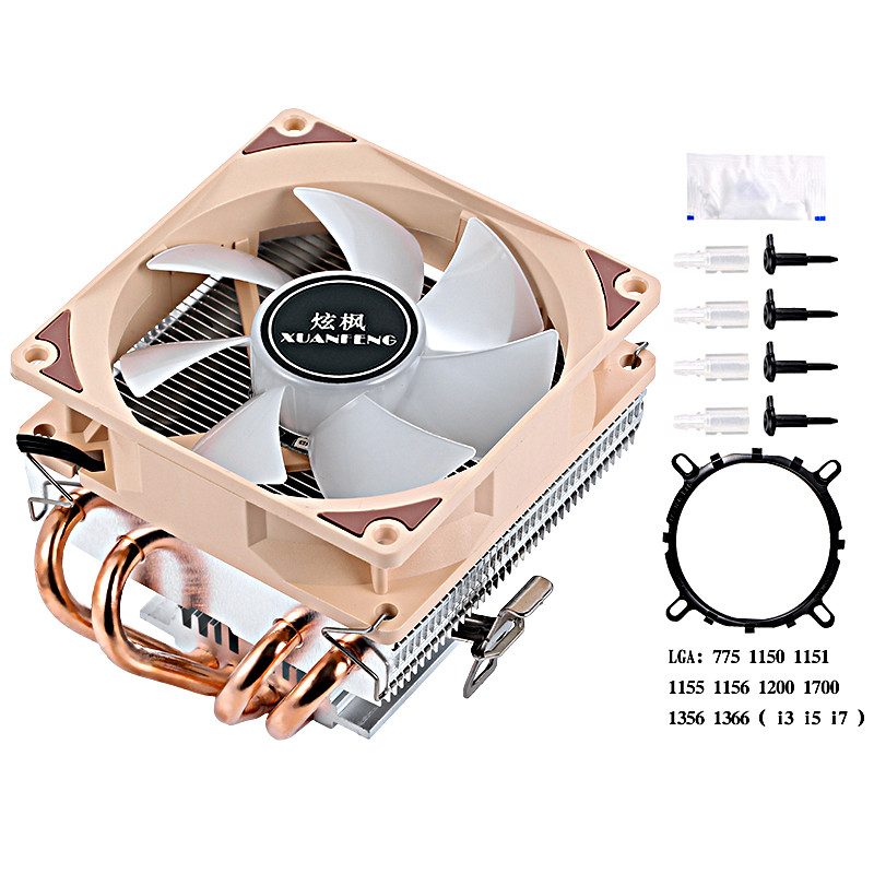 Jual Air-cooled CPU Cooling Fan 4 Heat Pipe PC Cooler Processor ...