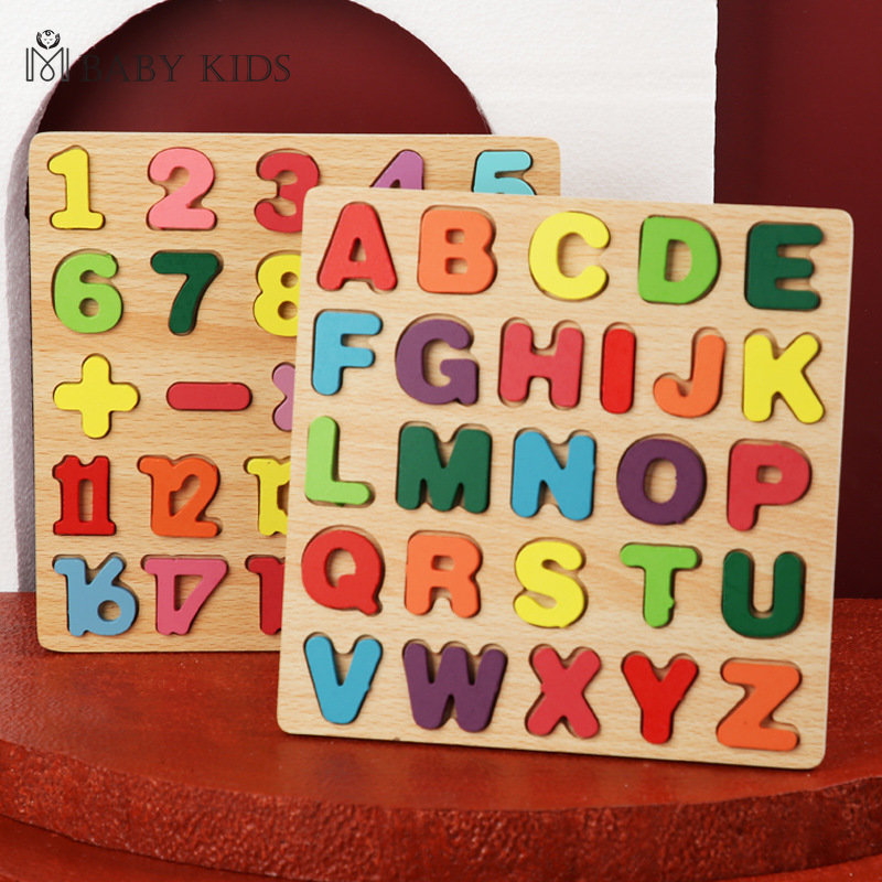 Jual ABC Puzzle Shape Sorter Wooden Toys Early Learning Jigsaw Alphabet ...