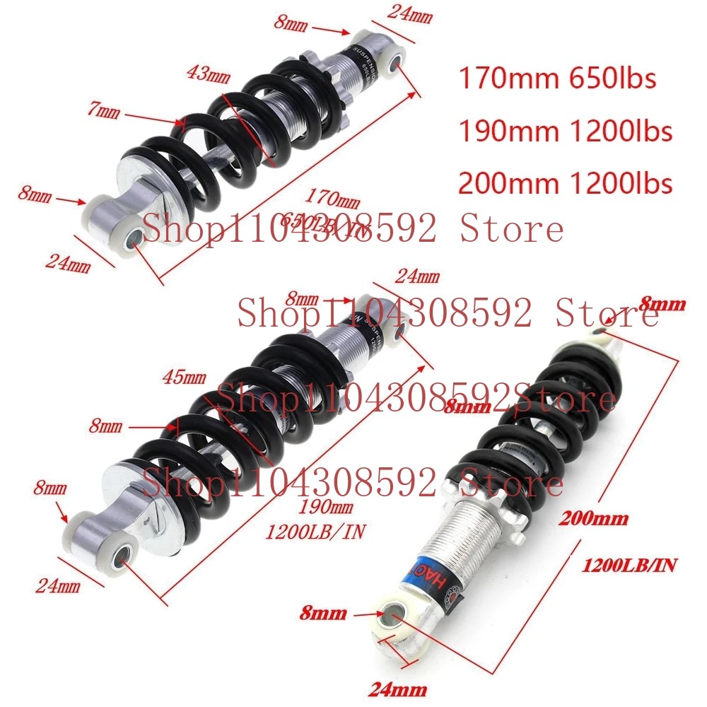 Jual Rear Motorcycle Mini Suspension Shock Absorber Spring 650/1200LBS ...