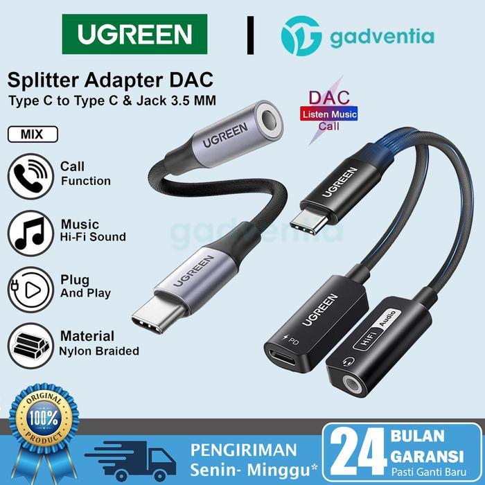 Jual UGREEN Magnetic Splitter Type C to Jack Audio Adapter 2-in-1 Hi ...