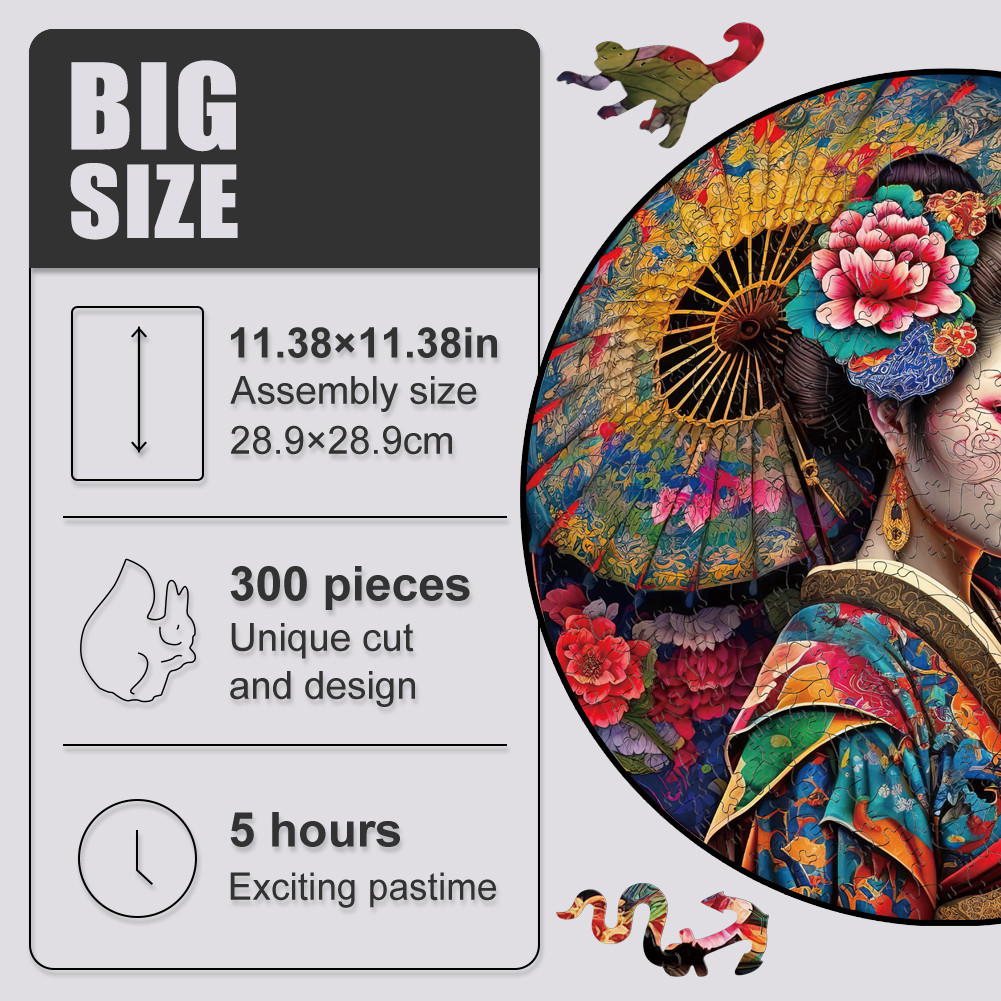 Jual Wooden puzzle Mandala Geisha Girls Toys Japan Geisha 3D Wood ...