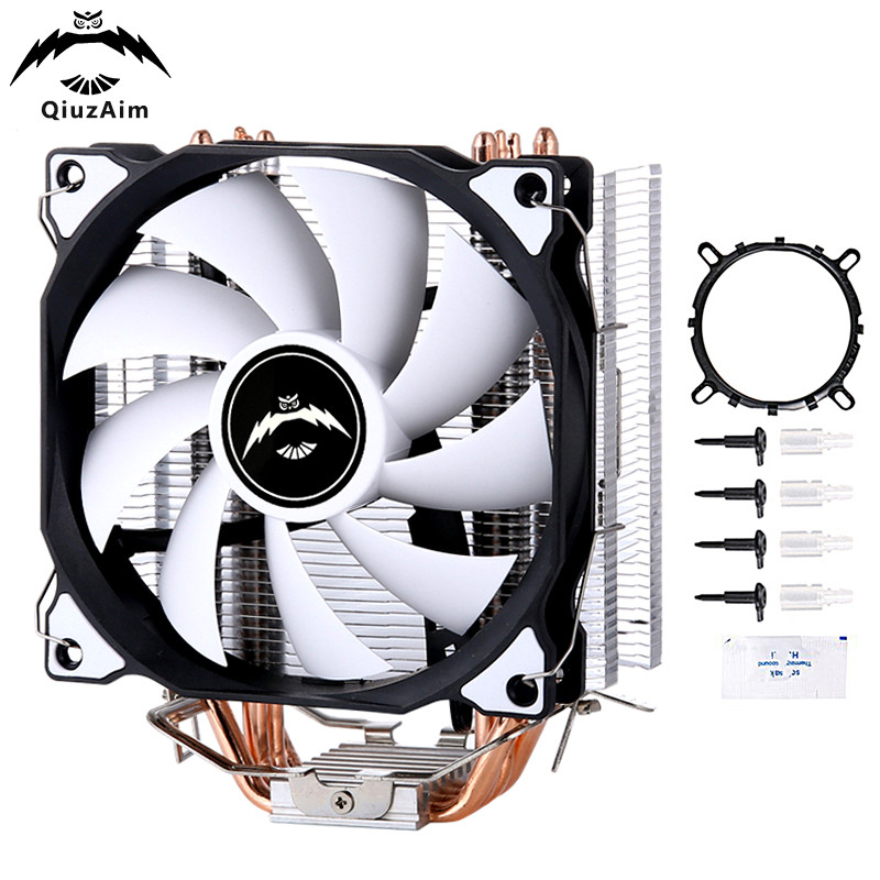 Jual QiuzAim pc CPU Processor Cooler 120mm Fan Air-cooling 4 Heat Pipe ...