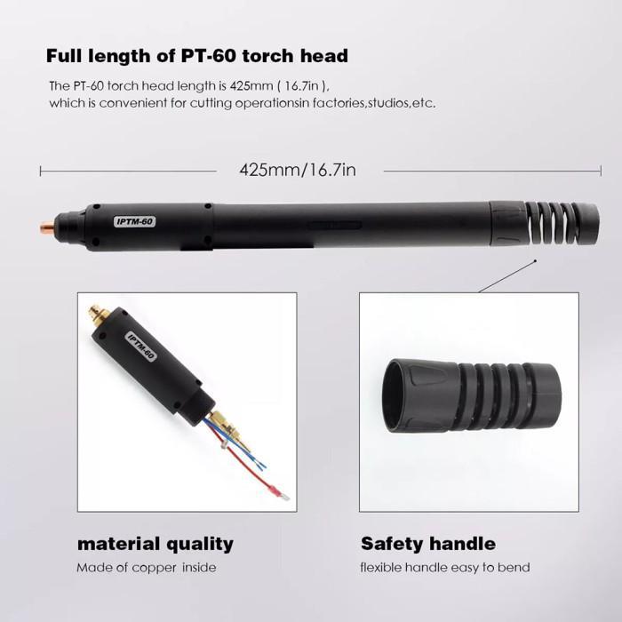 Jual 1 Pcs Non-Hf Pilot Arc Straight Plasma Torch Head Body 60A For Pt ...