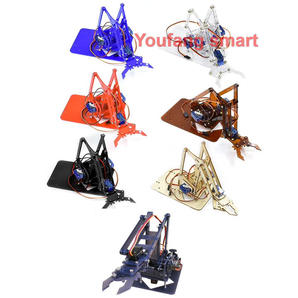 Jual Sg90 4 Dof Unassembly Acrylic Mechanical Arm Robotic Manipulator ...