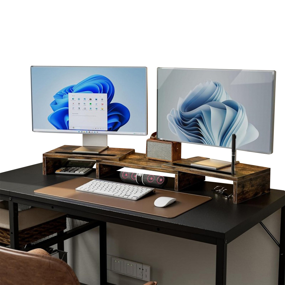 Jual Modern Dual Monitor Riser Stand For Laptop And Screen Support With ...