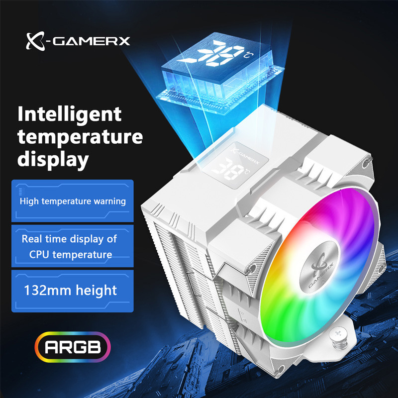 Jual Power Train X-Gamerx Z-1300 ARGB 4 Heat pipes CPU Cooler with ...