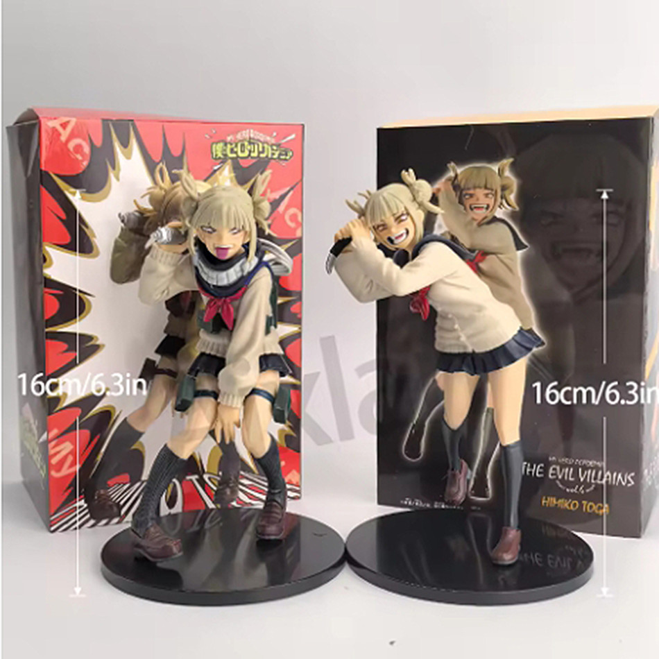 YLEAFUN 2pcs MHA Himiko Toga Figure - MHA Anime Sitting Pose Uraraka Ochako Figurine Model - PVC Statue Collectible Desktop Ornaments 10cm - View #8