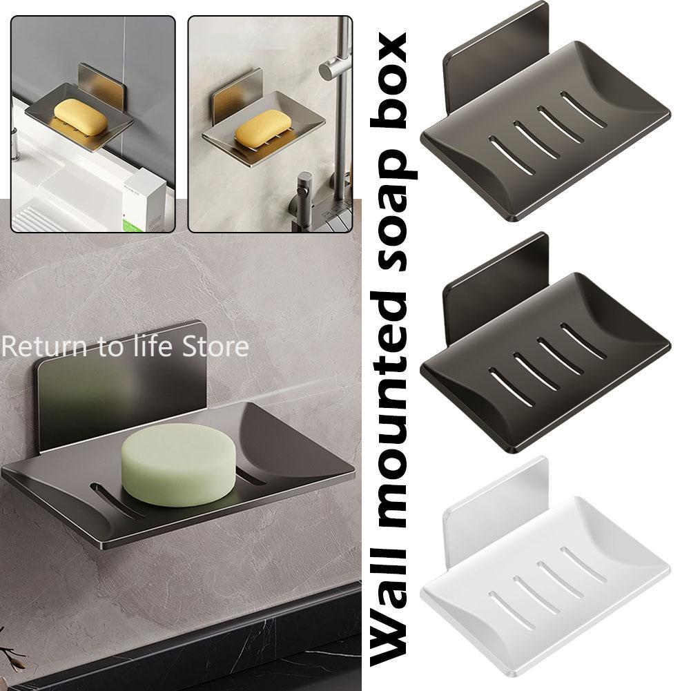 Jual Aluminum Alloy Soap Holder For Shower Kitchen Self-Adhesive Soap ...