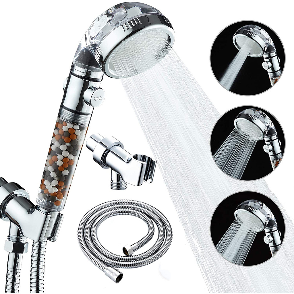Jual 3 Es Shower Head High Pressure Water Saving With Stop Button Ionic ...
