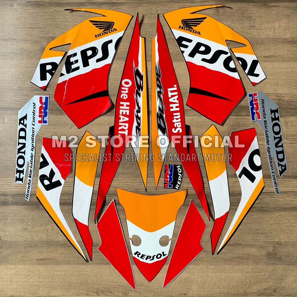 Jual Striping list polet Honda blade repsol 2012 orange satu hati ...