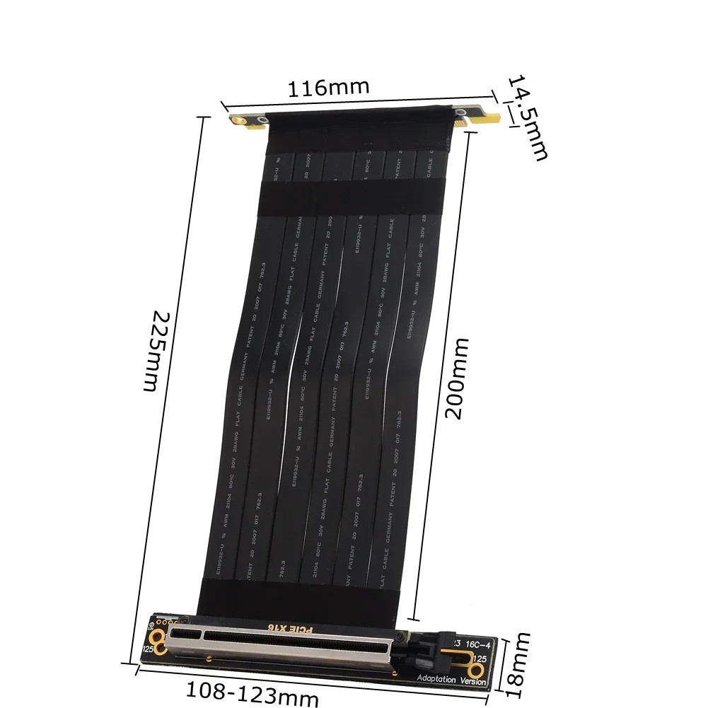 Jual Pci Express 16X Riser Extension Cable Double 90 Degree Angled Gpu ...
