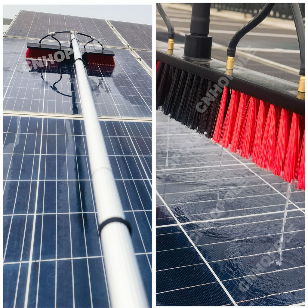 Jual 12/18/24/30ft Extension pole with Solar Panel Cleaning Brush Long ...