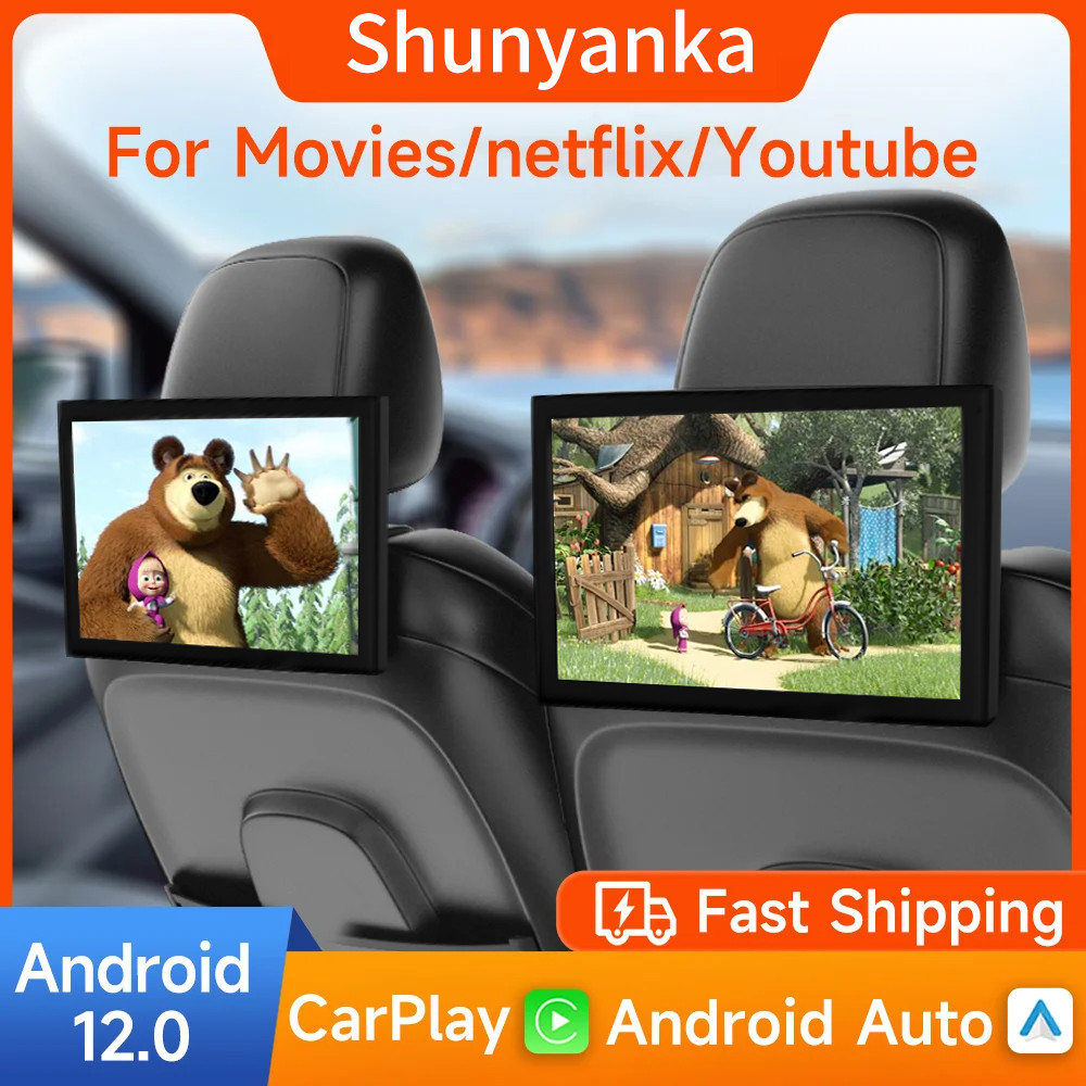Jual Headrest Monitor Tablet Wireless Carplay Android 12 Auto Car Rear ...