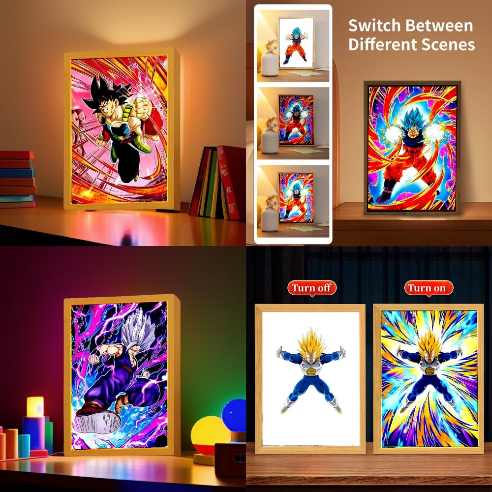 Jual Dragon Ball Z Anime Figure Light Painting Photo Frame Dragon Ball ...