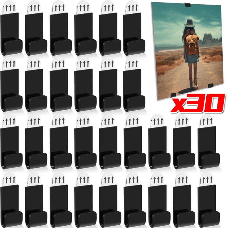 Jual 30/6Pcs Acrylic Record Wall Mount Rack Self Adhes Vinyl Record ...