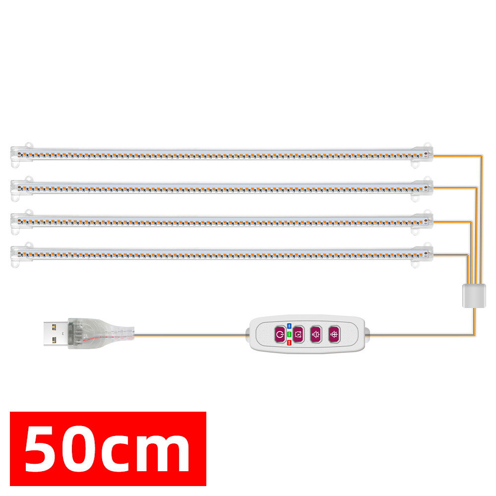 Jual 1/2/3/4Heads Indoor Plant Led Grow Light Strip Tube Usb Full ...