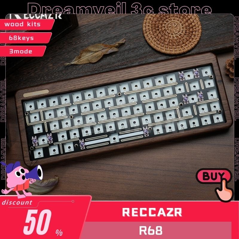 Jual Reccazr R68 Mechanical Keyboard kit 3Mode Wireless bluetooth ...