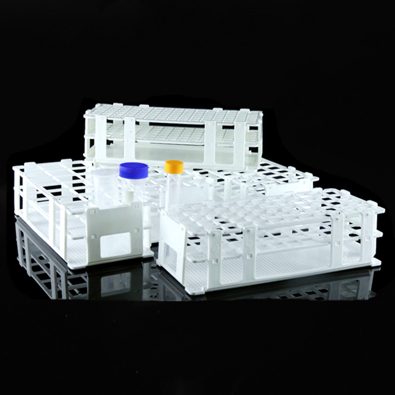 Jual Plastic Test Tube Rack For 13mm 16mm 20mm 25mm 30mm Tubes, White ...