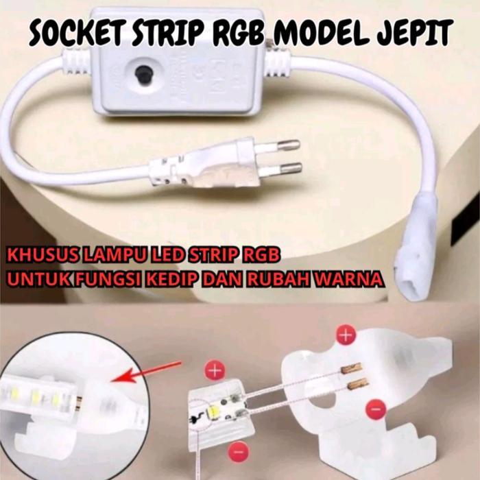 Jual New SOCKET COLOKAN LAMPU LED STRIP SELANG 5050 RGB BISA KEDIP ...