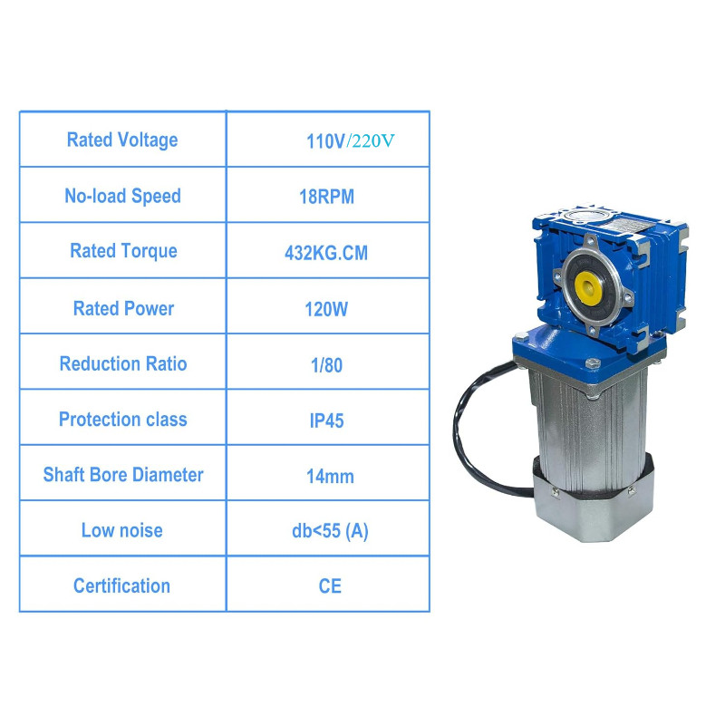Jual 120W 220V/110V Low Speed High Torque Ac Worm Gear Reducer Motor ...