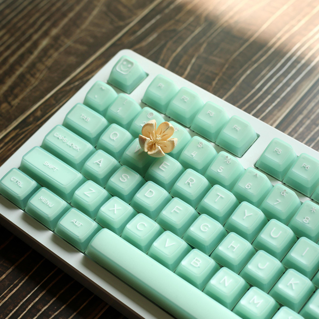 Jual KBDiy PBT Cyan Translucent Keycaps for Mechanical Keyboard Gaming ...