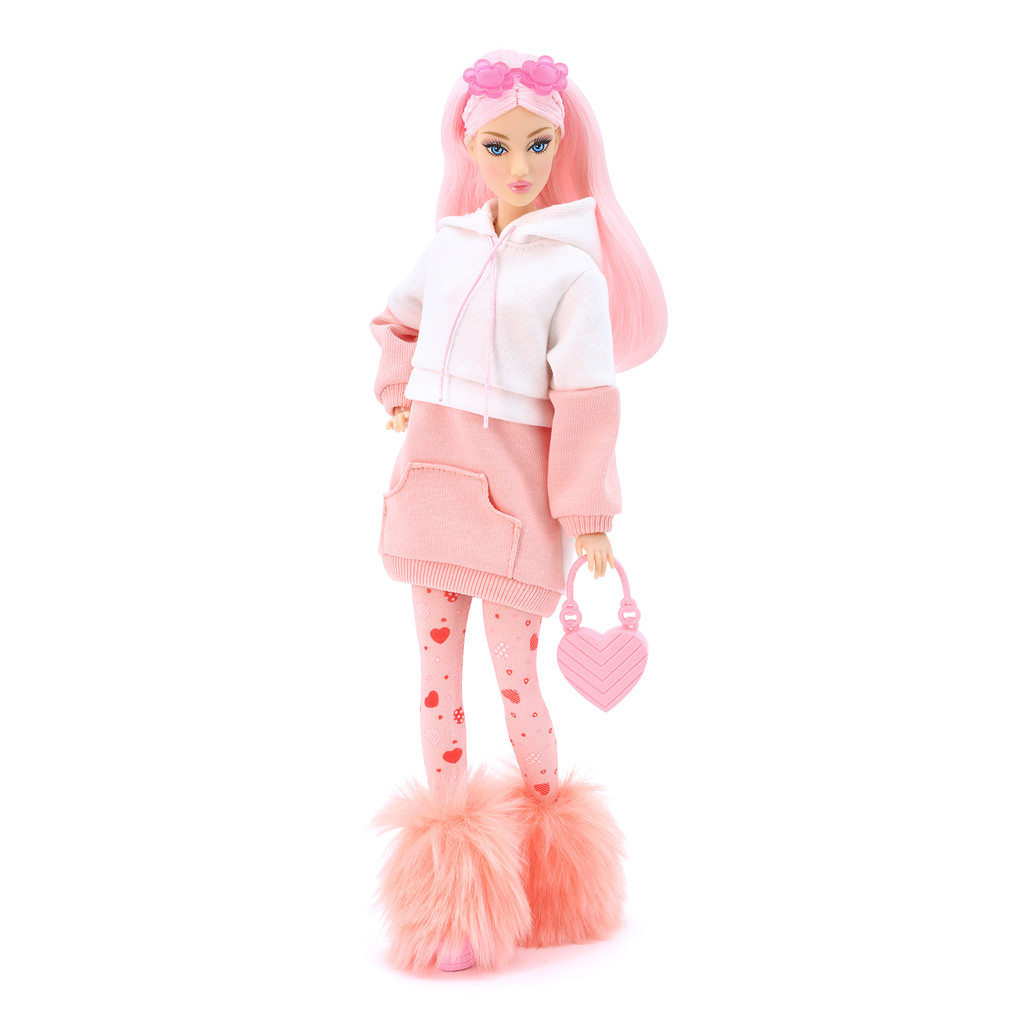 Jual DEFA LUCY LOVE Fashion Doll - Pink Hoodie with Heart-Print Tights ...