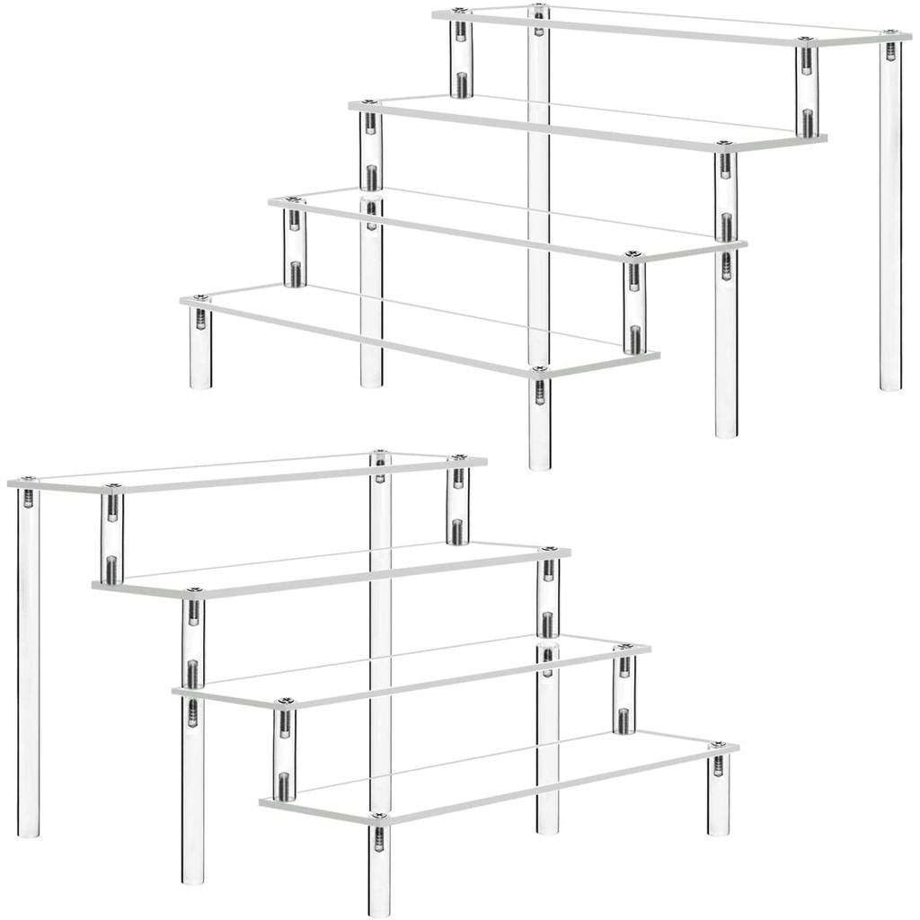 Jual 1-5 Tier Acrylic Display Stand Clear Display Riser Rack For ...