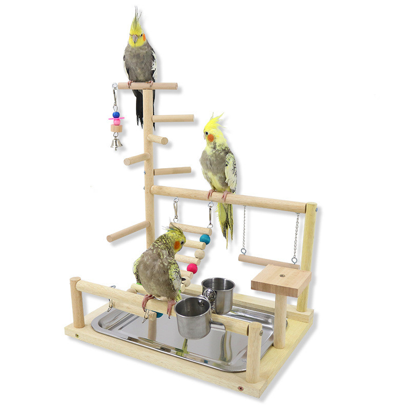Visual Reference: Jual Parrot Perch Wooden Bench Parrot Toy Swing Climbing Ladder