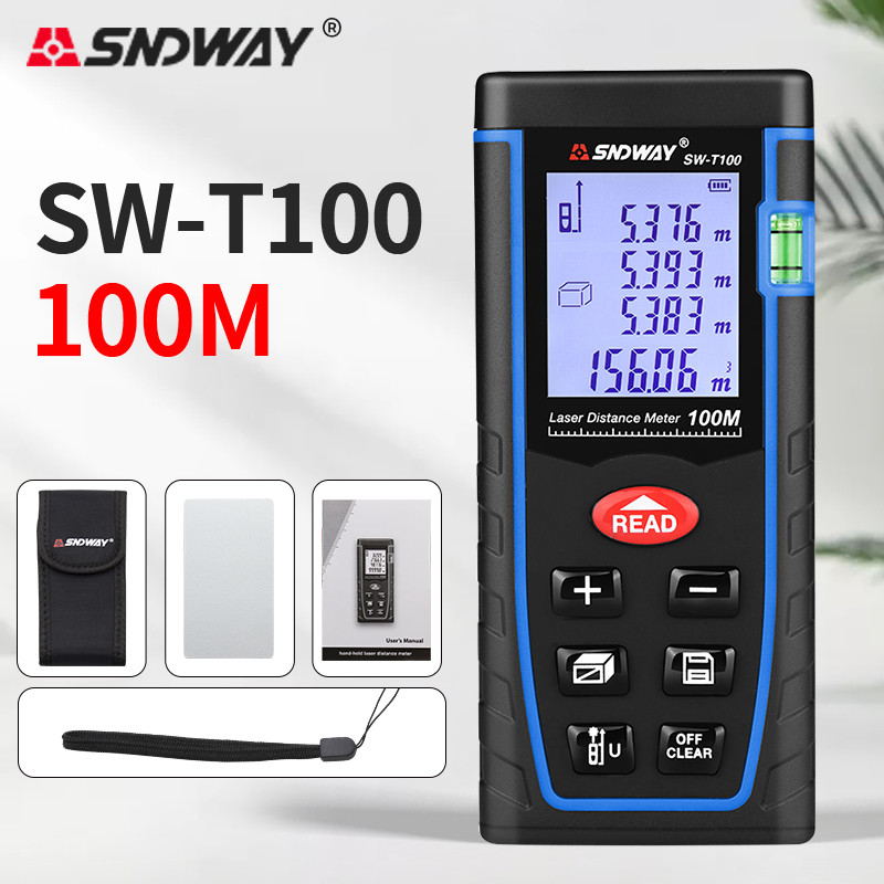 Jual Sndway Laser Rangefinder Distance Meter Range 100M Laser Ruler ...