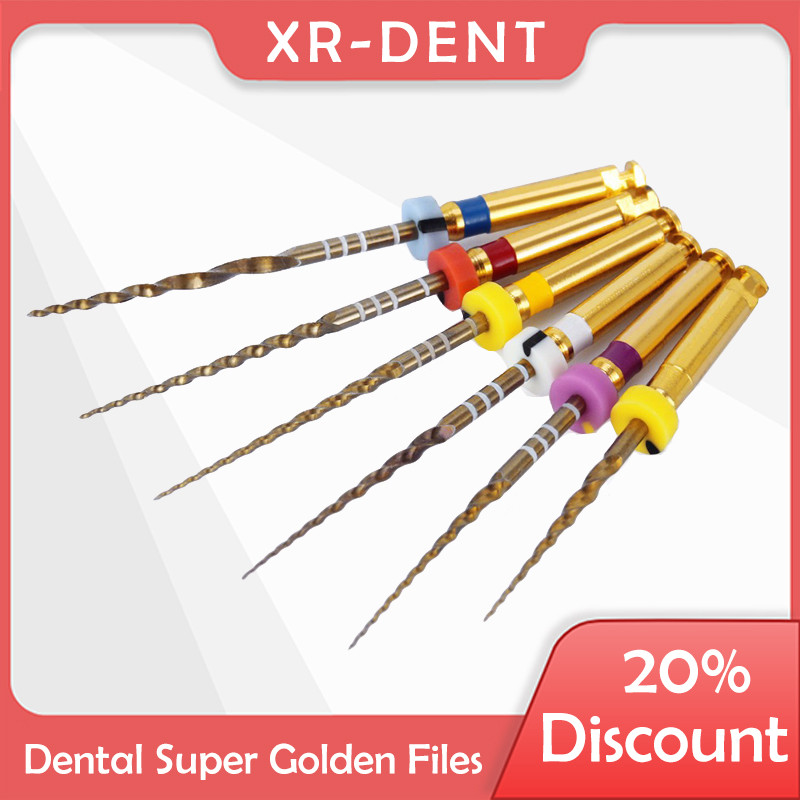 Jual 6pcs/Pack Dental Super Golden Endo Files Endodontic Gold Rotary ...