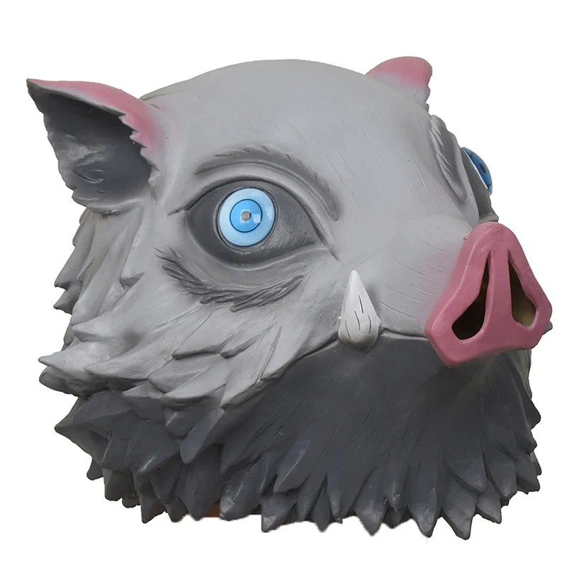 Jual Hashia Inosuke Cosplay Mask Pig Silicone Headgear Latex Pig'S Head ...