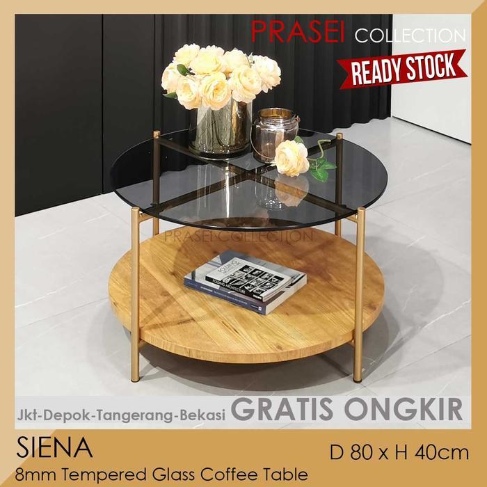 Jual Siena 80 - Round Tempered Glass Coffee Table Meja Kaca Bulat Meja ...