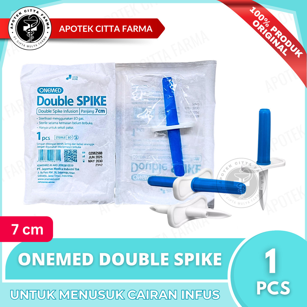 Jual Onemed Double Spike Infusion 7 cm - Alat Tusuk Infus NaCl | Shopee ...