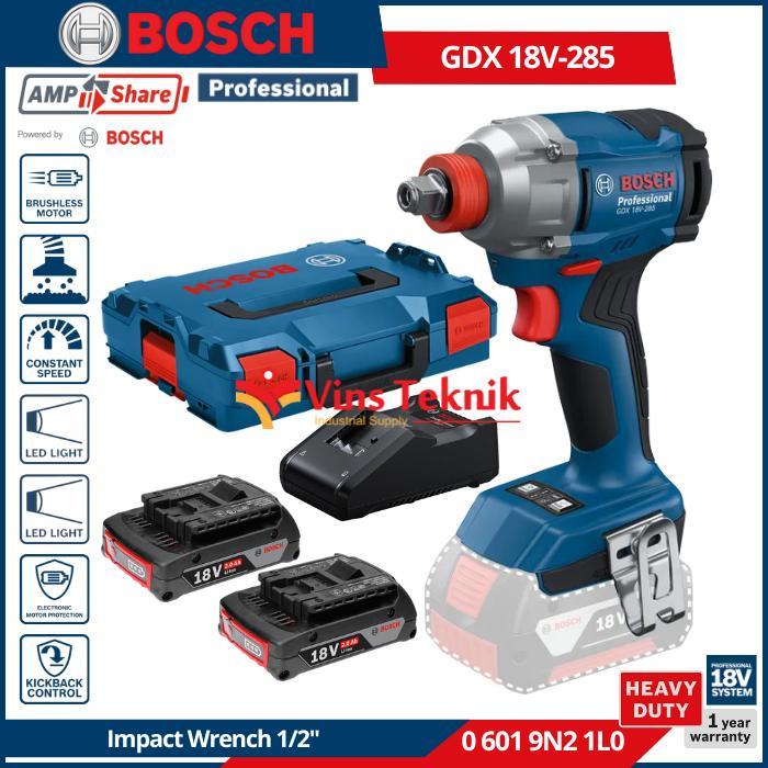 Jual BOSCH GDX 18V 285 Brushless Impact Wrench Impact Driver 500 Nm GDX ...