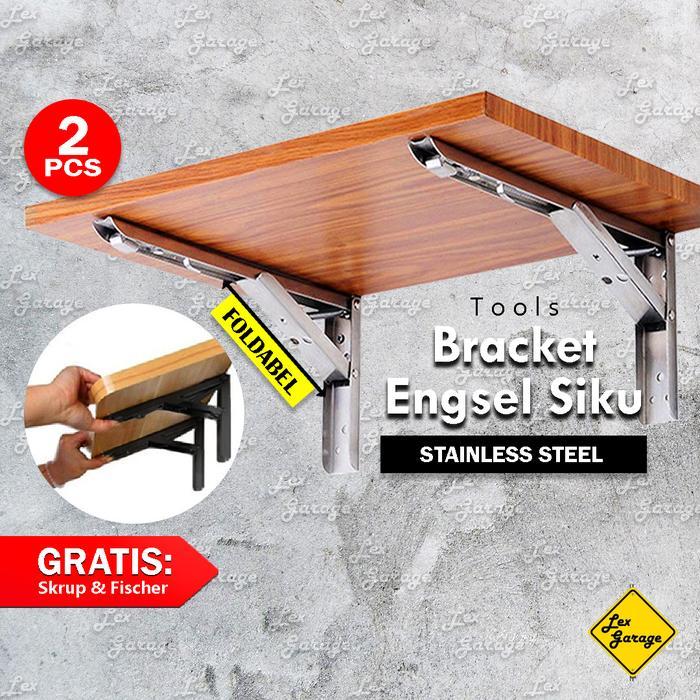 Jual News Siku Engsel Lipat Rak Meja Dinding Lipat Bracket 8 10 12 14 ...