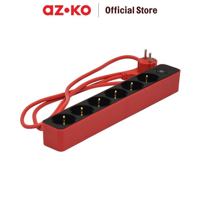 Jual AZKO Krisbow Stop Kontak 6 Socket - Merah Electric Socket Terminal ...