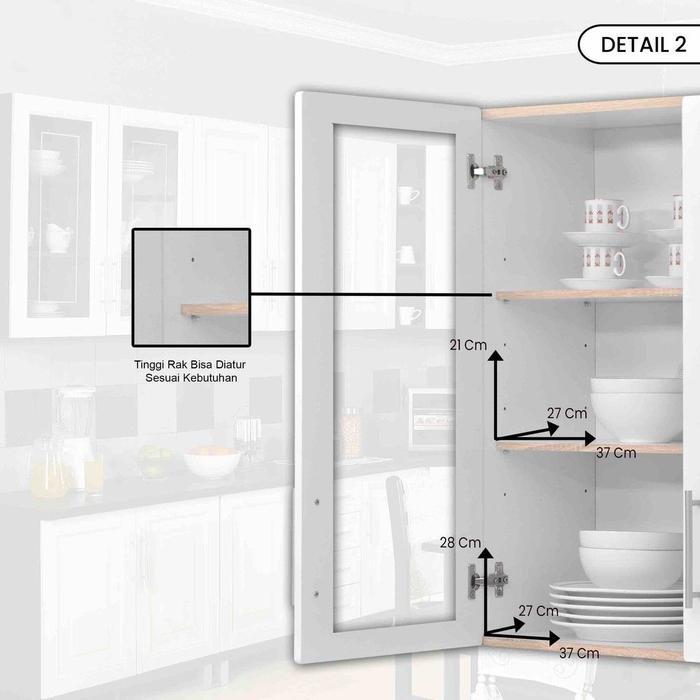 Jual nozv- Mobeliving - Furniture Kitchen Set Rak 3 Pintu Full Putih ...