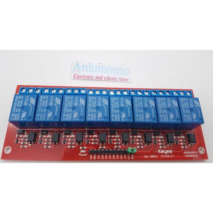 Jual Relay Module 5V 8 Channel High Quality Red Board Pcb Keyes Brand ...
