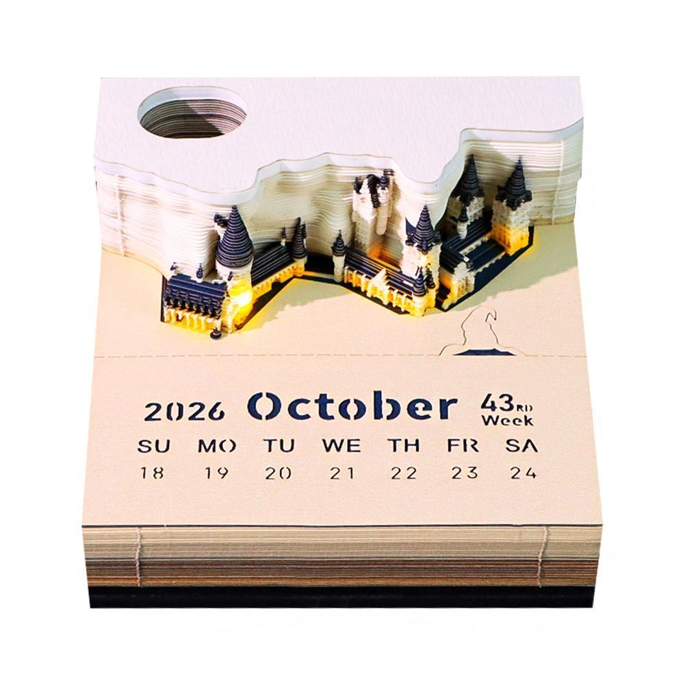 Jual Magic Castle Weekly Calendar With Lights 3D Paper Craft Notepad ...