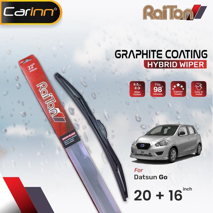 Jual Raiton Sepasang Wiper Graphite Coating Hybrid For Datsun Go 20 ...