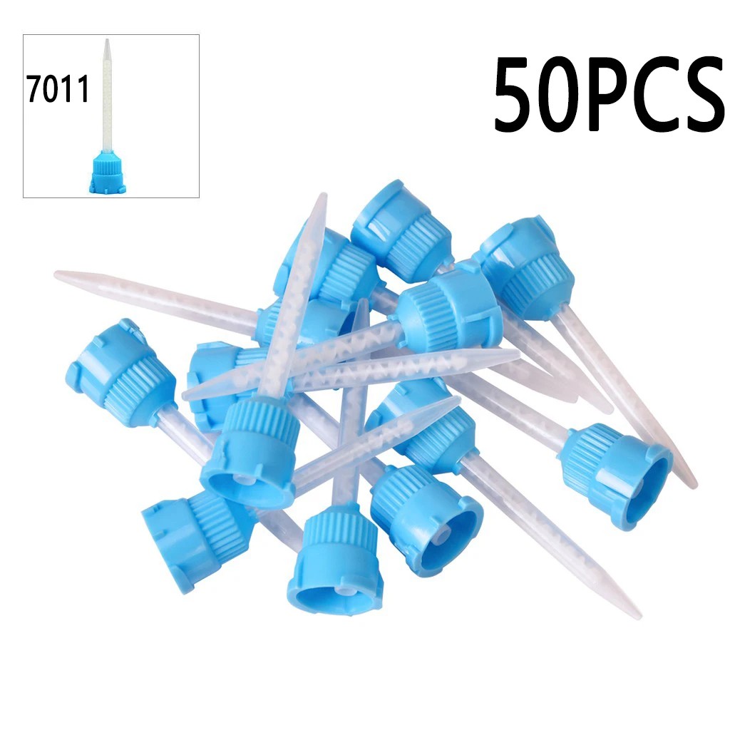 Jual 7011 Dental Silicone Mixing Tips Blue 1:1 Disposable Dental Tips ...