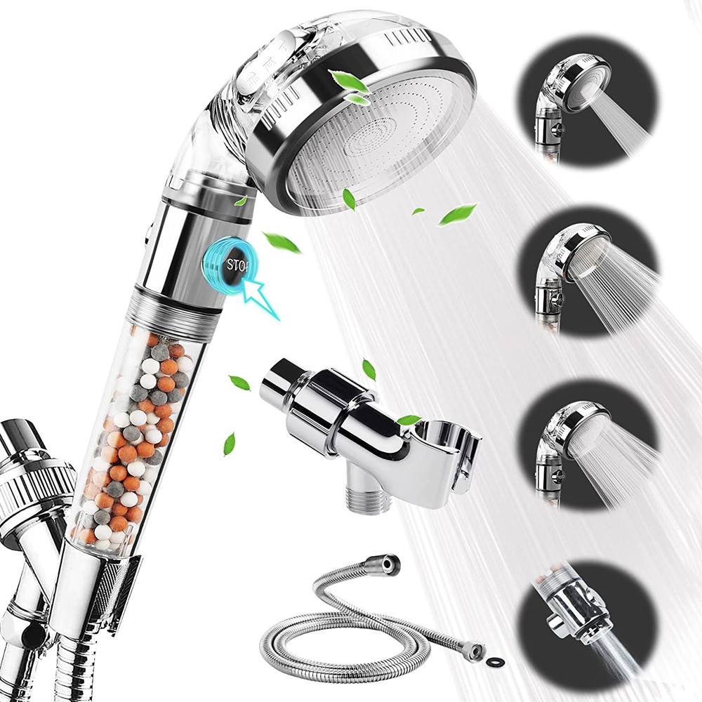 Jual Shower Head High Pressure Water Saving With On/Off Switch Stop ...