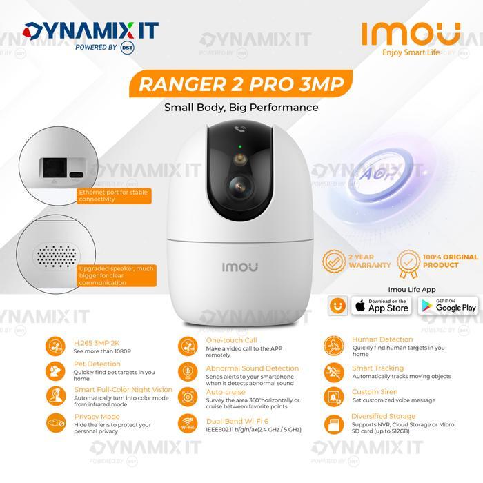 Jual ASLI IMOU RANGER 2 PRO 3MP Smart CCTV Indoor Wi-Fi 6 Band One ...