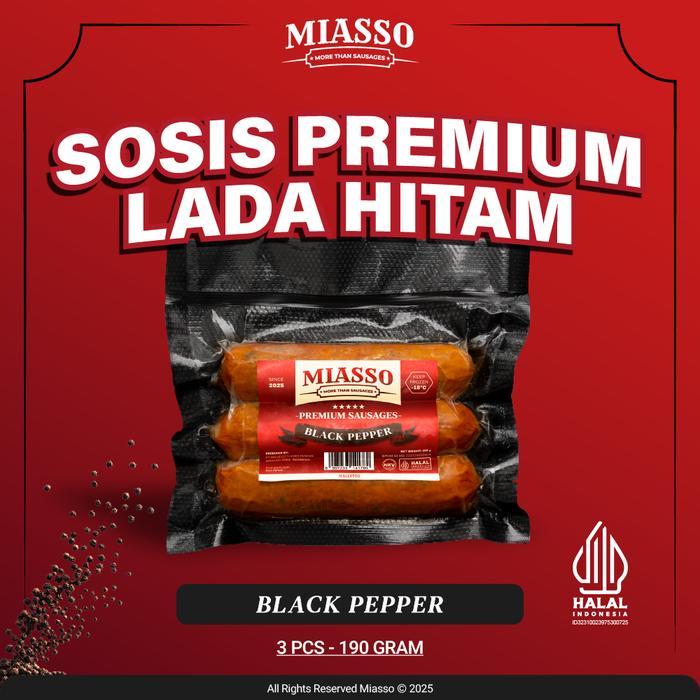 Jual MIASSO Blackpepper Premium Sausages Sosis Daging Sapi Frozen Food ...